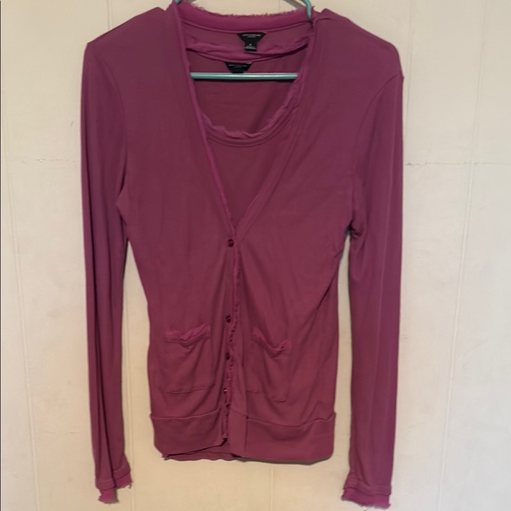 Elegant Mauve Cardigan and Top Set